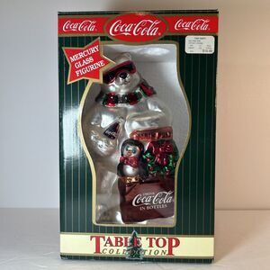 Coca-Cola 1999 Polar Bear Mercury Glass Figurine Enesco Tabletop w/ Box